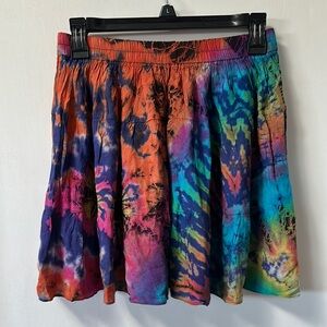 Orient Trail Colorful Tie-Dye Tiered Skirt
